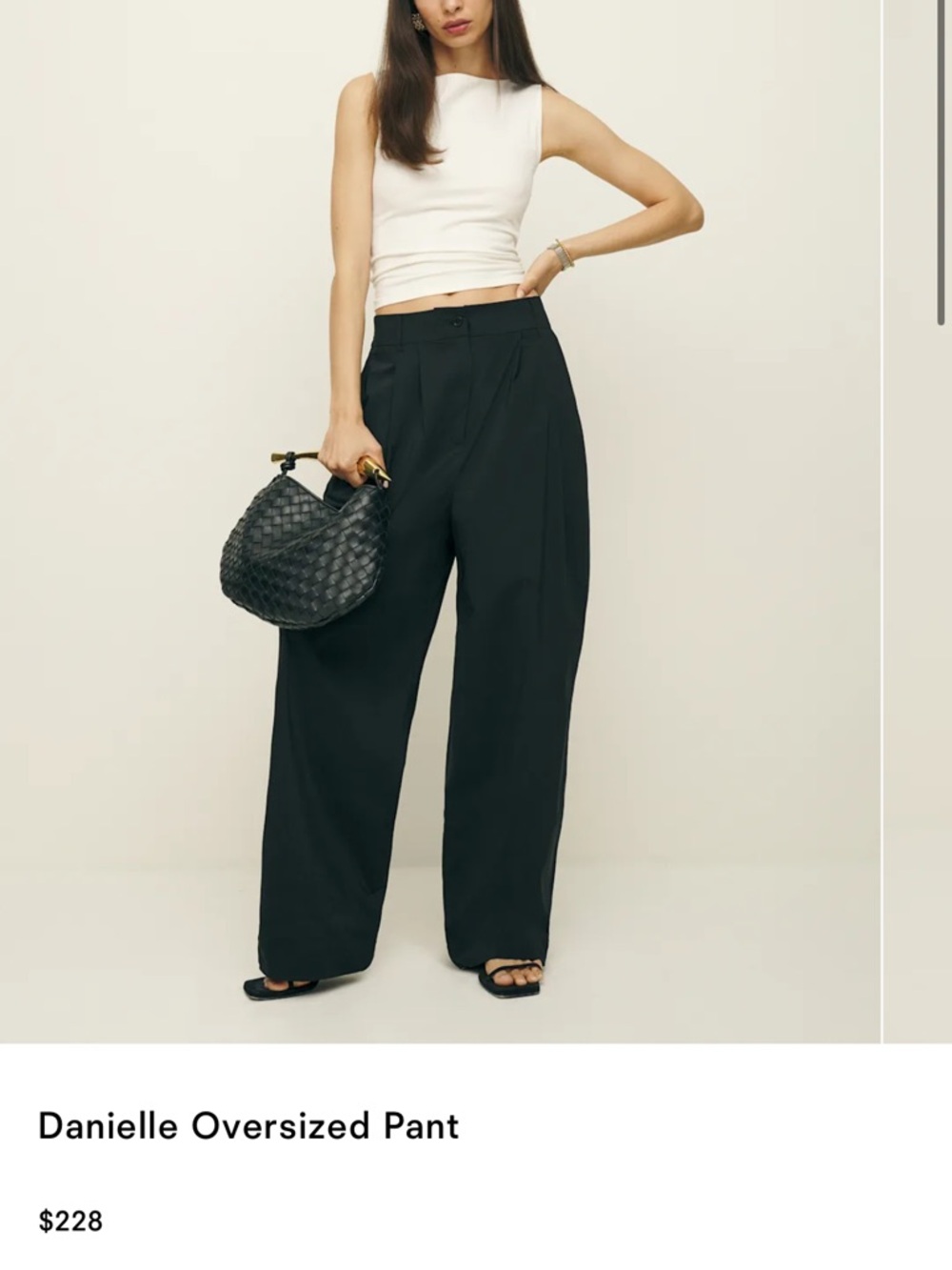 Reformation Danielle Oversized Pant Black - Size 2